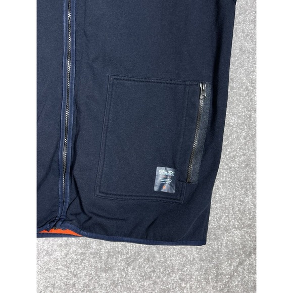 Vintage Nautica Competition Fleece Lined Zip Front Vest Mens Sz XXL Blue Pockets - Picture 5 of 7